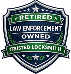 Retired law enforcement owned locksmith badge