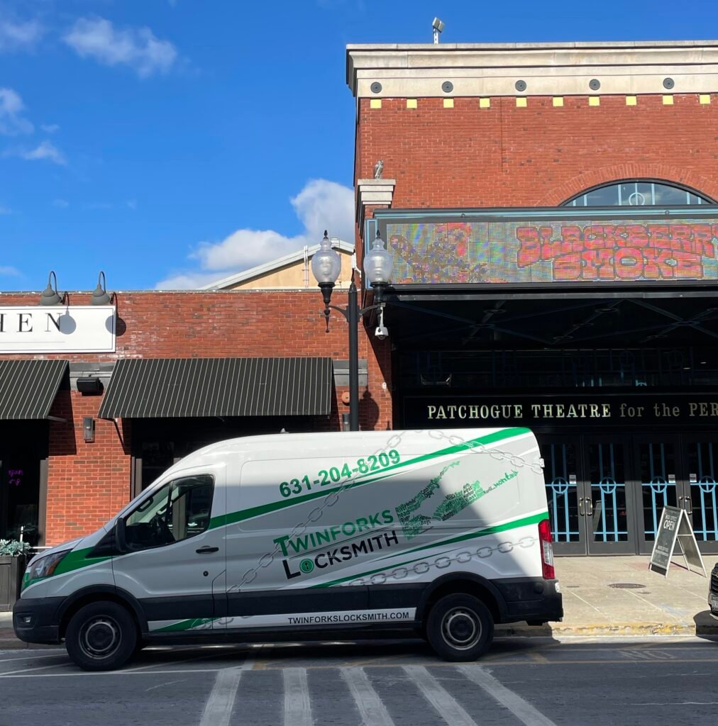 locksmith van infront of patchogue theater