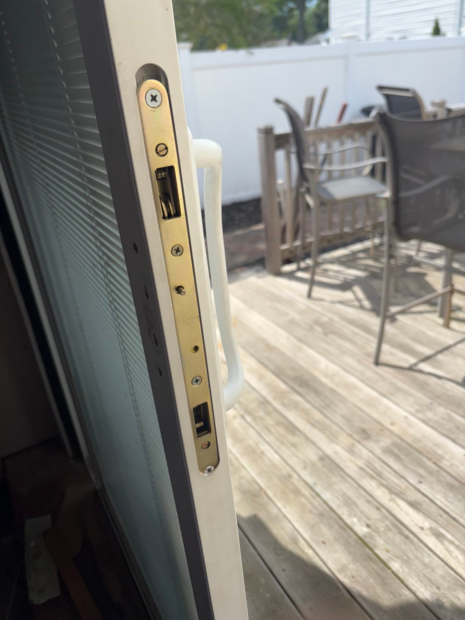 Sliding-door lock body replacement on Ocean Avenue in Amityville